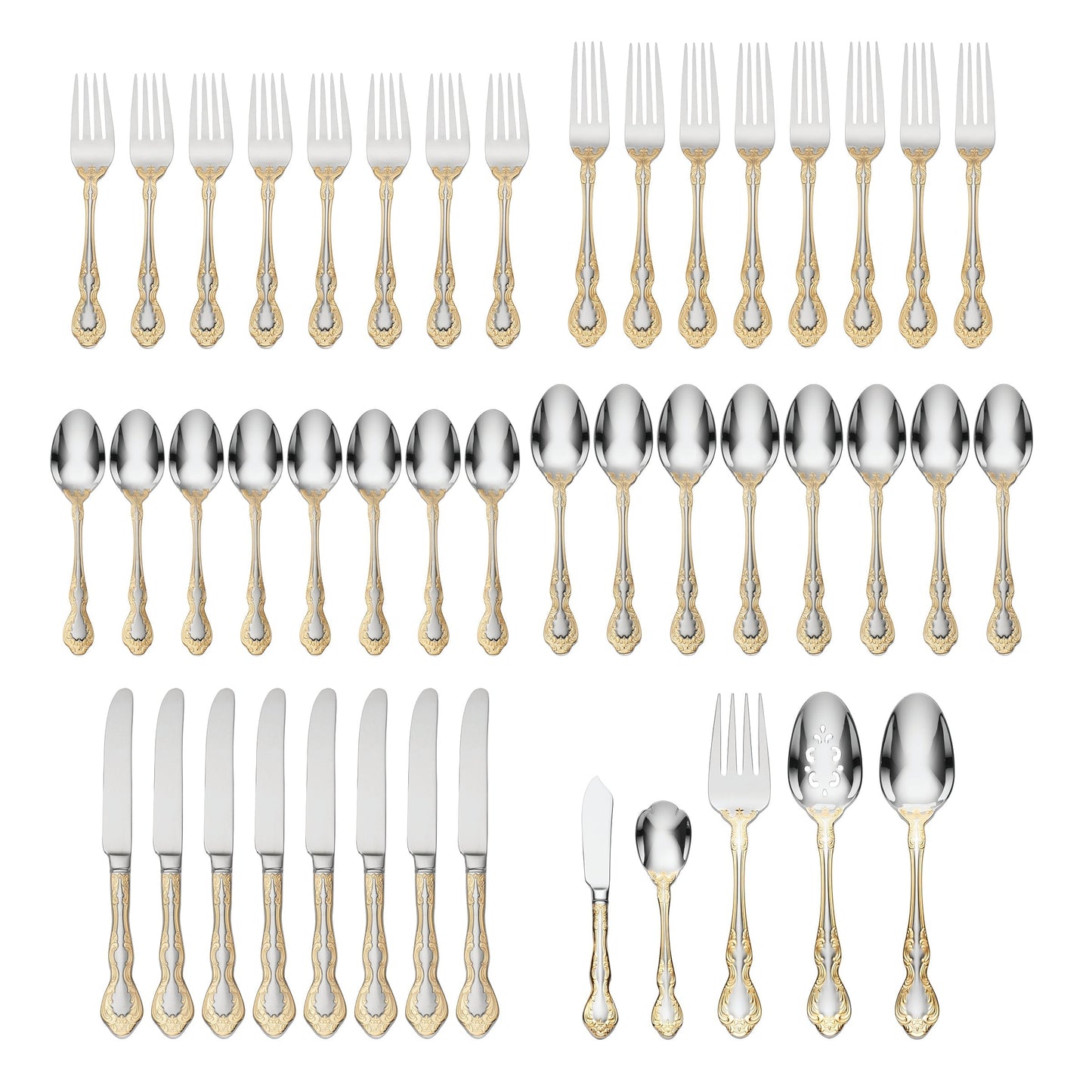 Golden Mandolina 45-Piece Flatware Set