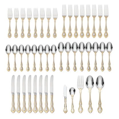 Golden Mandolina 45-Piece Flatware Set