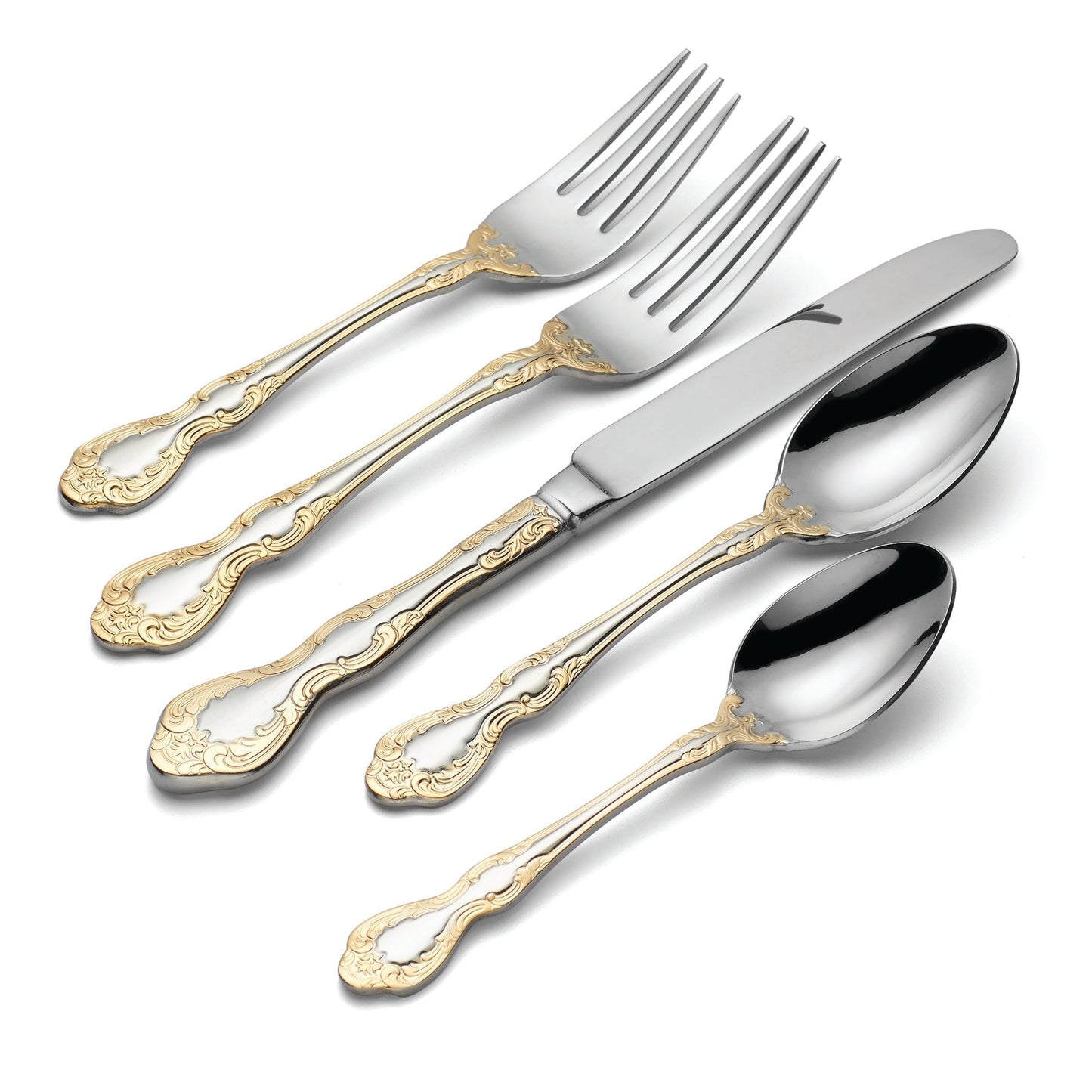 Golden Mandolina 45-Piece Flatware Set