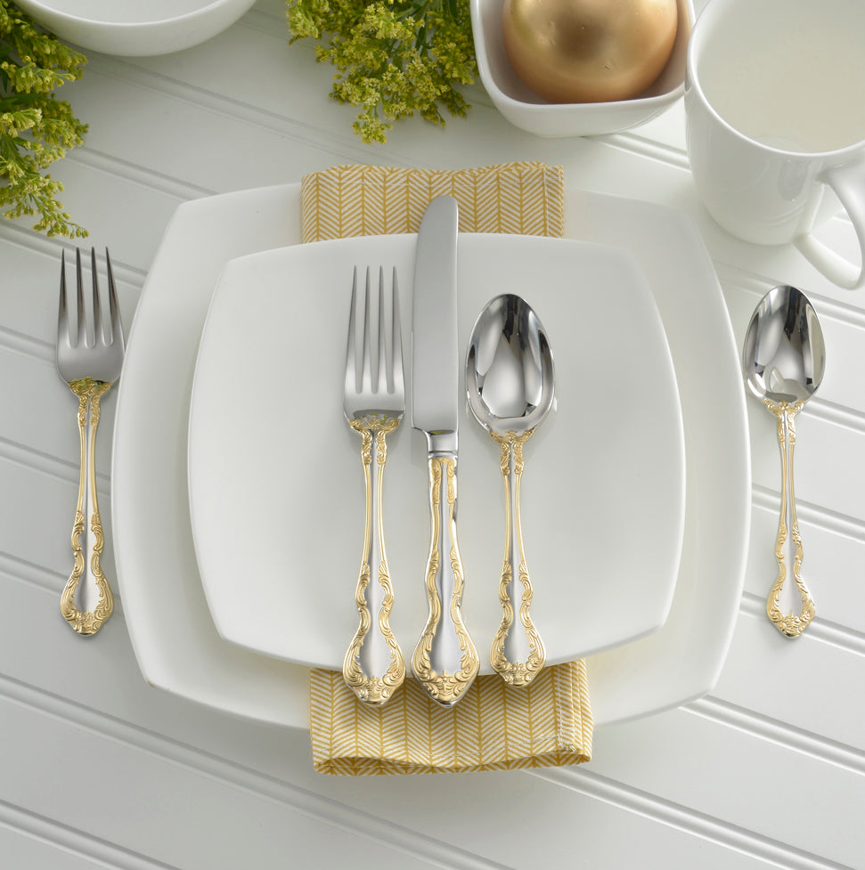 Golden Mandolina 45-Piece Flatware Set