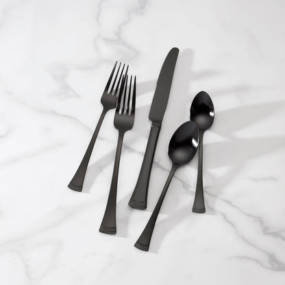 Portola Black Satin 20-Piece Flatware Set